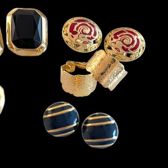 Vintage 90’s Gold Clip On Earrings Lot - Picture 4 of 6